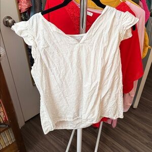 Sonoma White Textured Women's Blouse